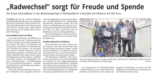 16. Radbörse in Kleinglattbach - 600€ Spende